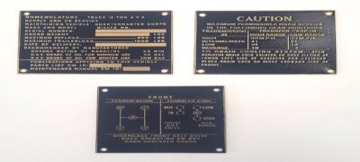DATA PLATE SET, SERIES 1, MB BEGINNING TO MID 42